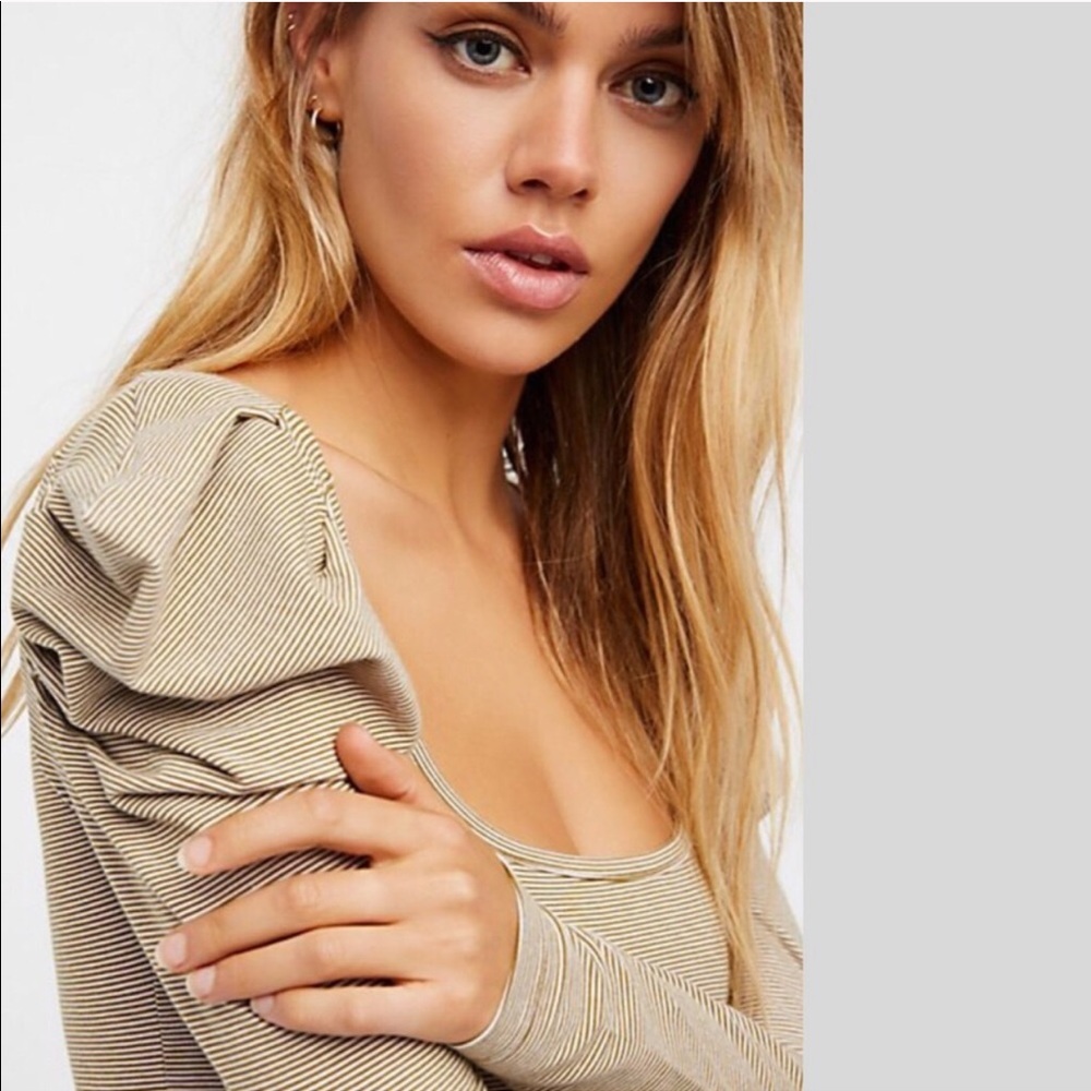 Free People Puff Sleeve Shirt
